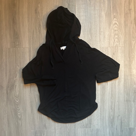 Loft Lou & Grey Soft Curved Hem 3/4” Dolman Sleeve Hoodie (S) - Picture 1 of 3